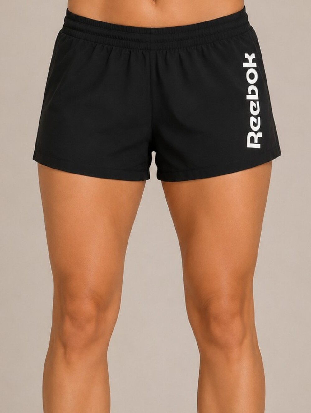 REEBOK | Women's Black Brand Spellout Running Shorts. NWT